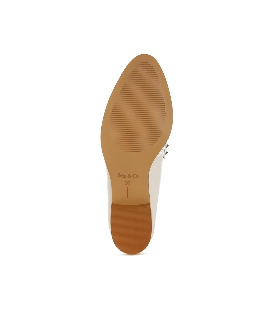 Rag & Co White Noshiya Off Patent Pleather Penny Loafers By Rag & Co