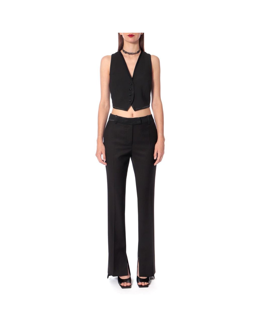 AGGI by HALEWSKI Black Uma Fashion Short Suit Vest