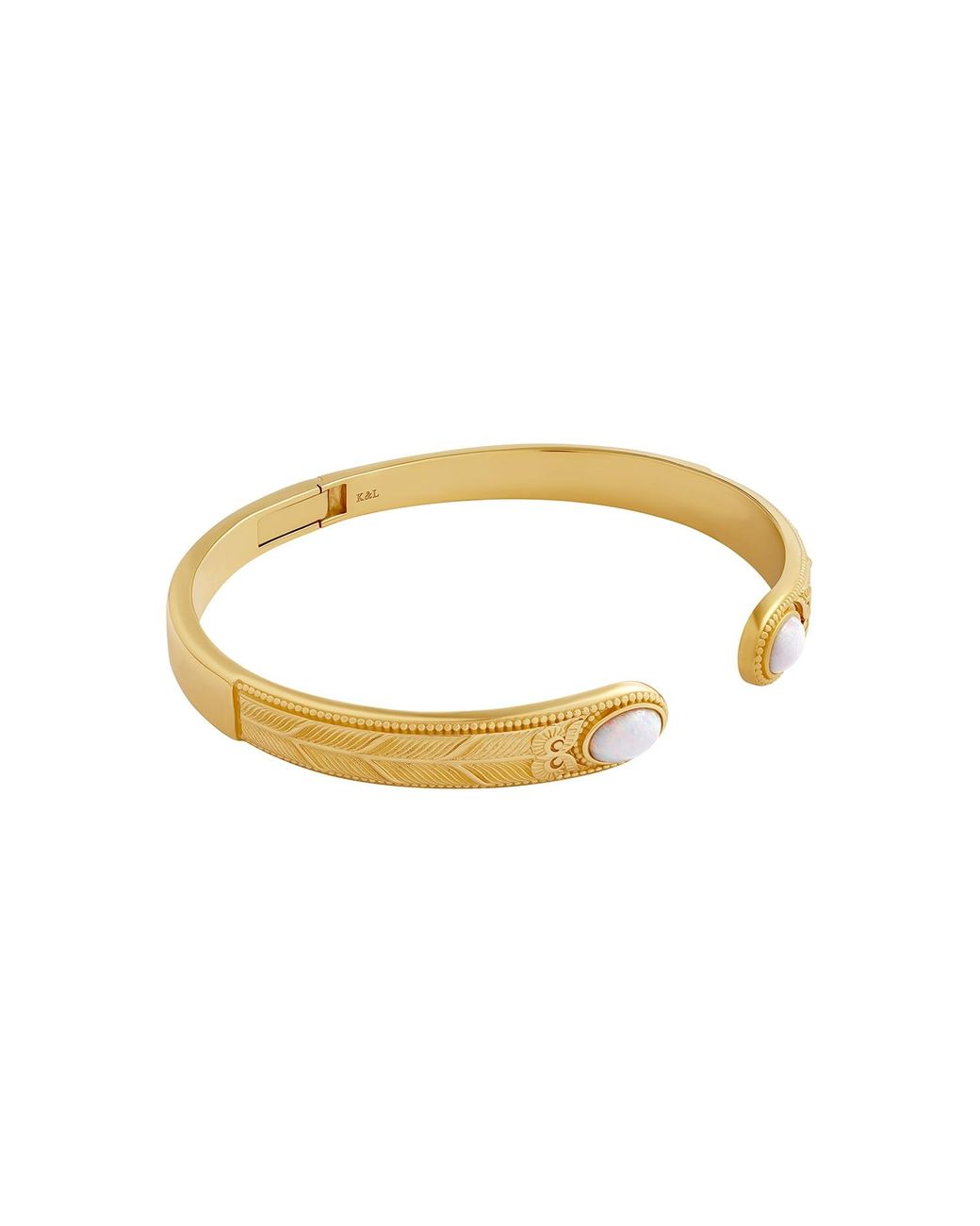 Karma and Luck Metallic Free Spirit Opal Feather Cuff Bracelet