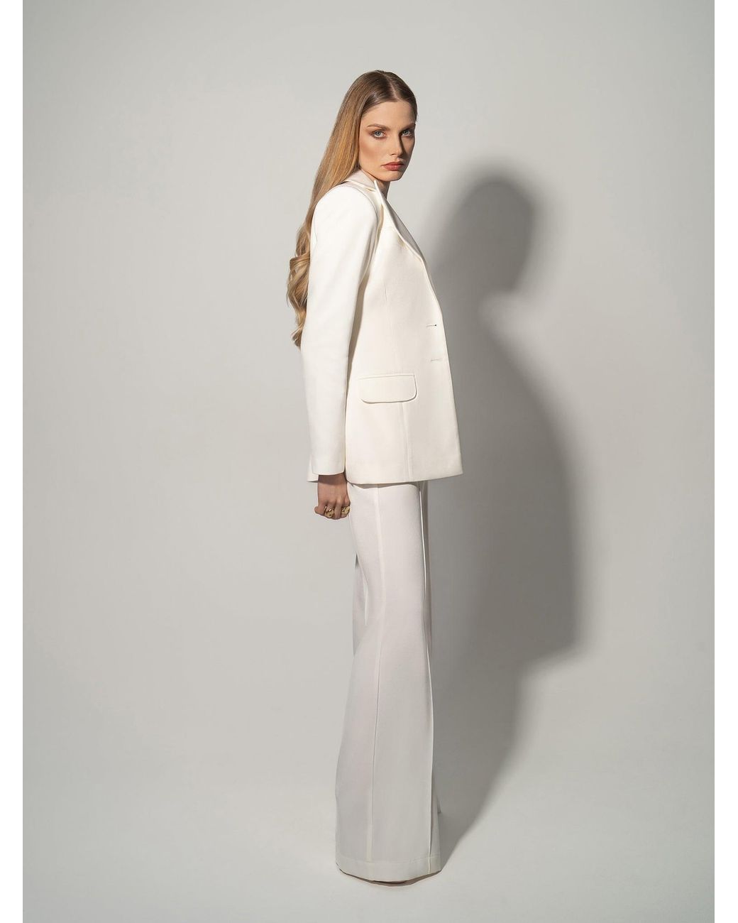 Tia Dorraine White Classic Chic Tailored Suit
