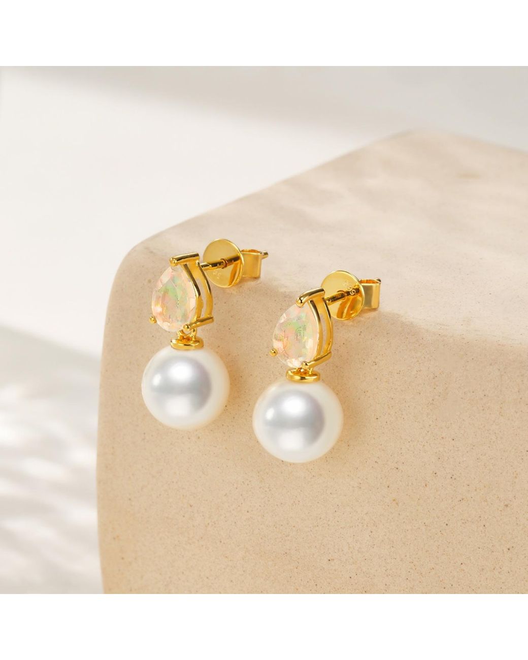 Kai Fine Jewelry Metallic Solid Natural Fire Opal & Freshwater Pearl Venus Tears Convertible Drop Earrings