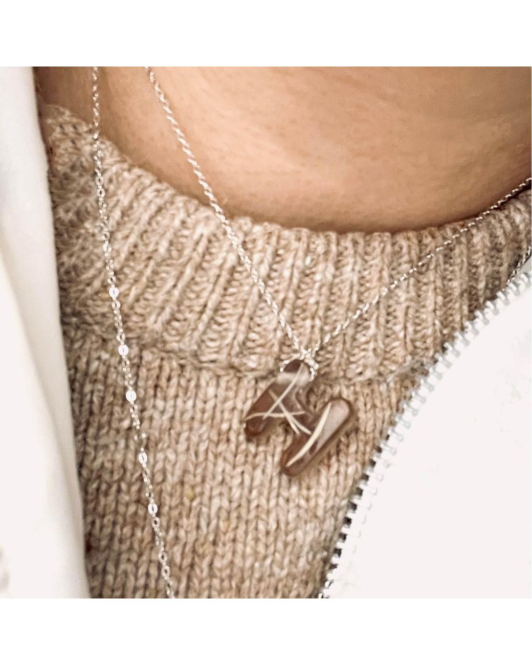 Bio-Trimmings Metallic Initial Bio-Gem Necklace Sienna