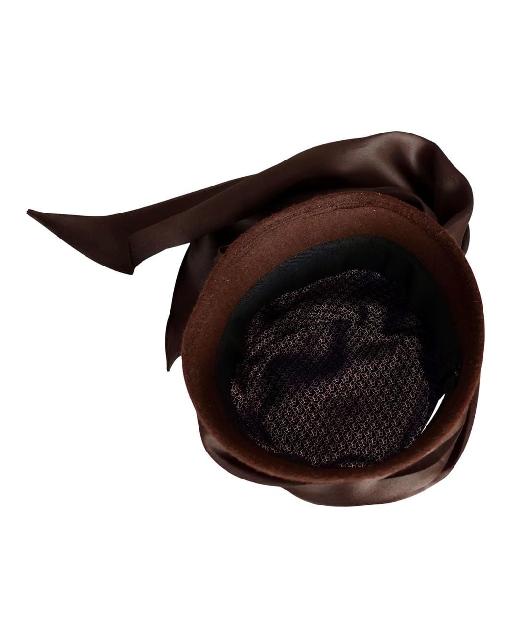 Romer Millinery Black Belle Cloche Vintage Felt With Organza Tie & Vintage Pin One Of A Kind