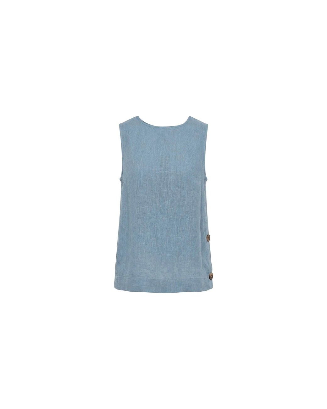 James Lakeland Blue Denim Linen Sleeveless Top