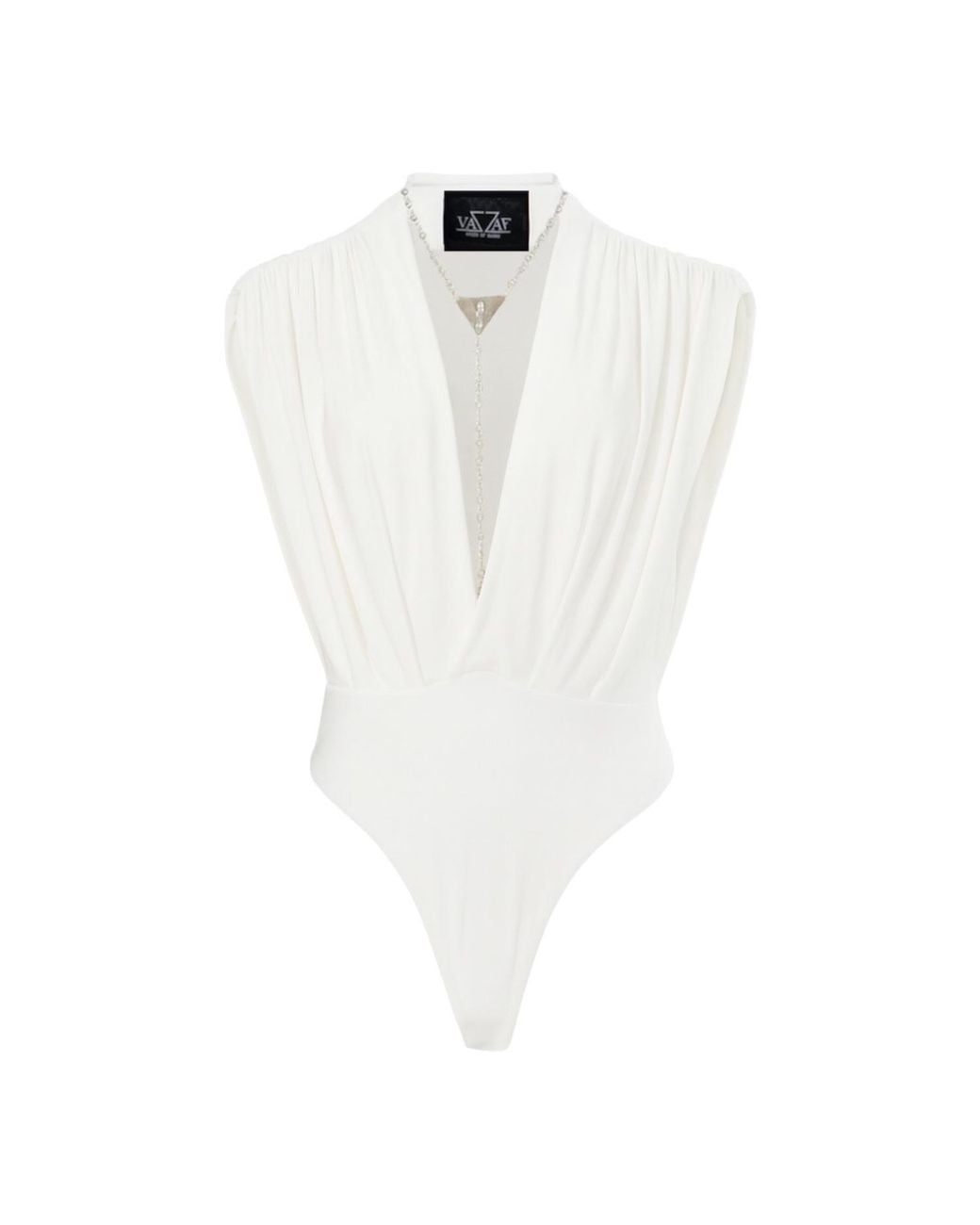 Vazaf White Cut Of Diamonds Bodysuit