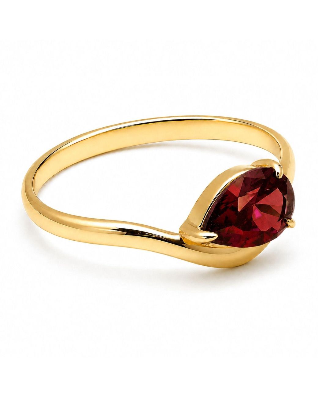 Belinda Jewelz Orange Garnet Wavy Solitair Birthstone Ring
