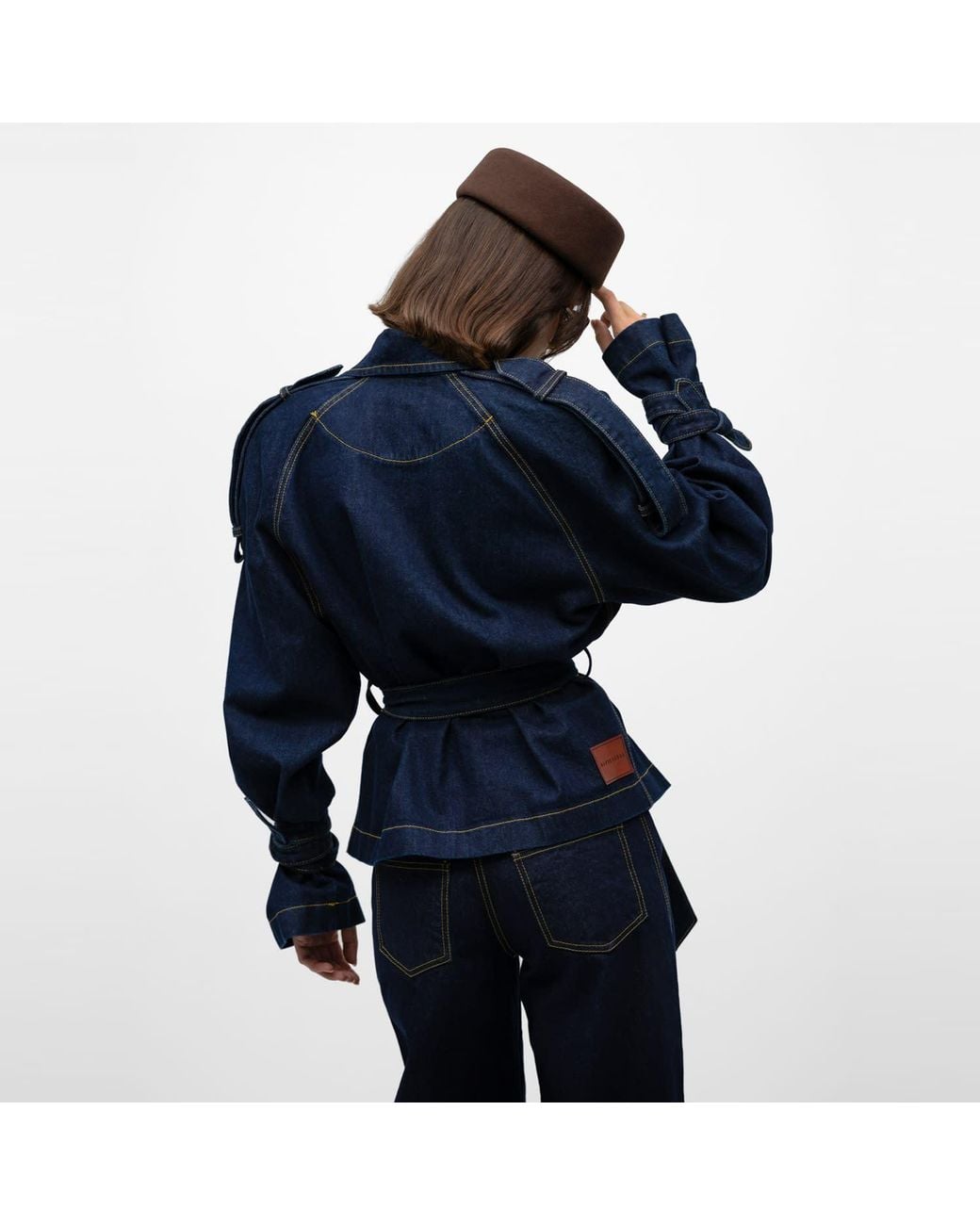 Mandragora Blue Oversized Cotton Trench Coat Arney Dark