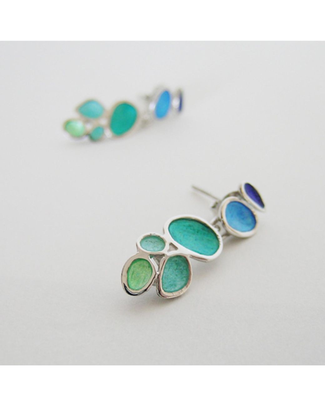 Joidart Blue Dangling-Plated Earrings Gaudí Jewelry