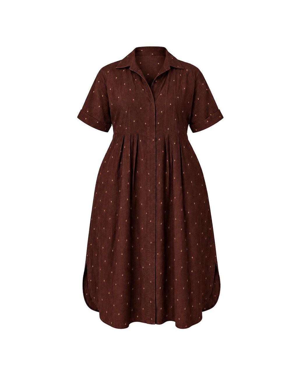 Adrift Clothing Brown Bridget Pleated Dress