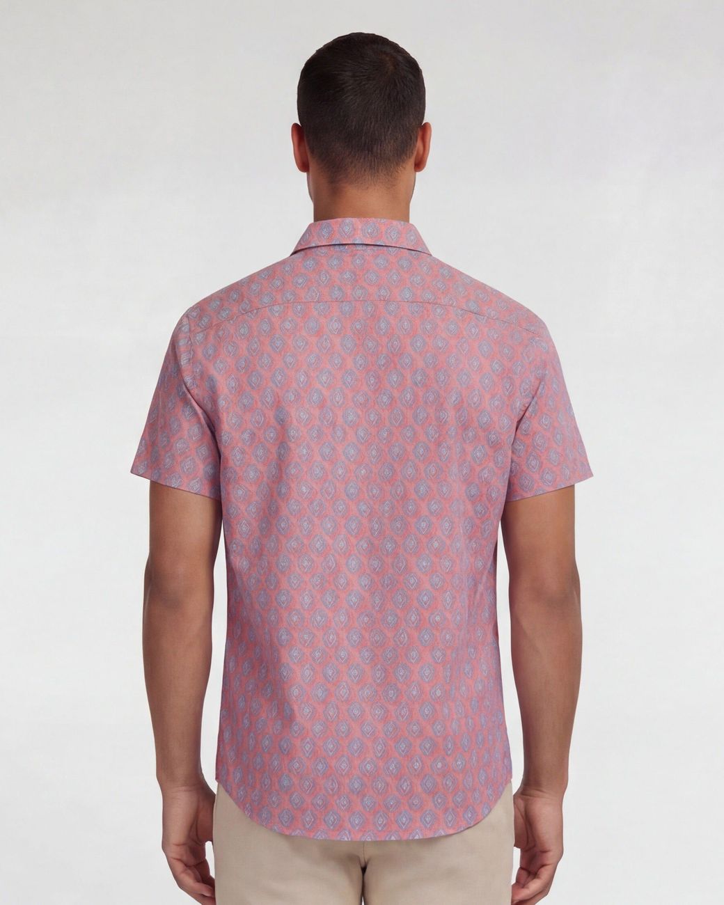 Lords of Harlech Purple George Mud Geo Coral Printed Button Up Shirt for men