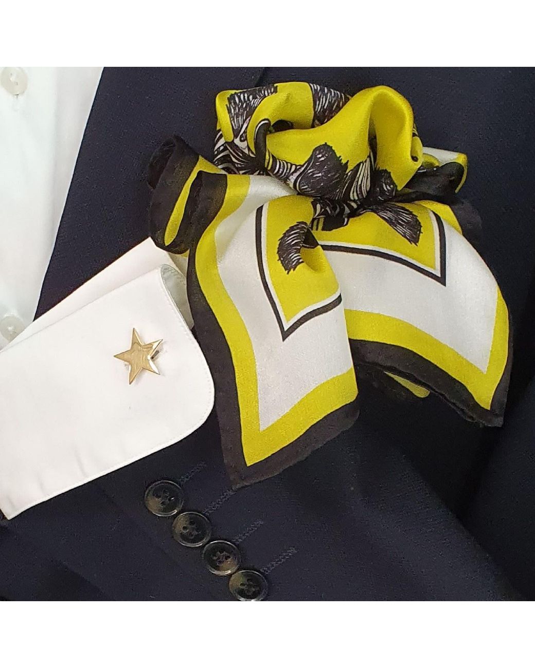 Edge Only Metallic Star Cufflinks 18Ct Vermeil for men
