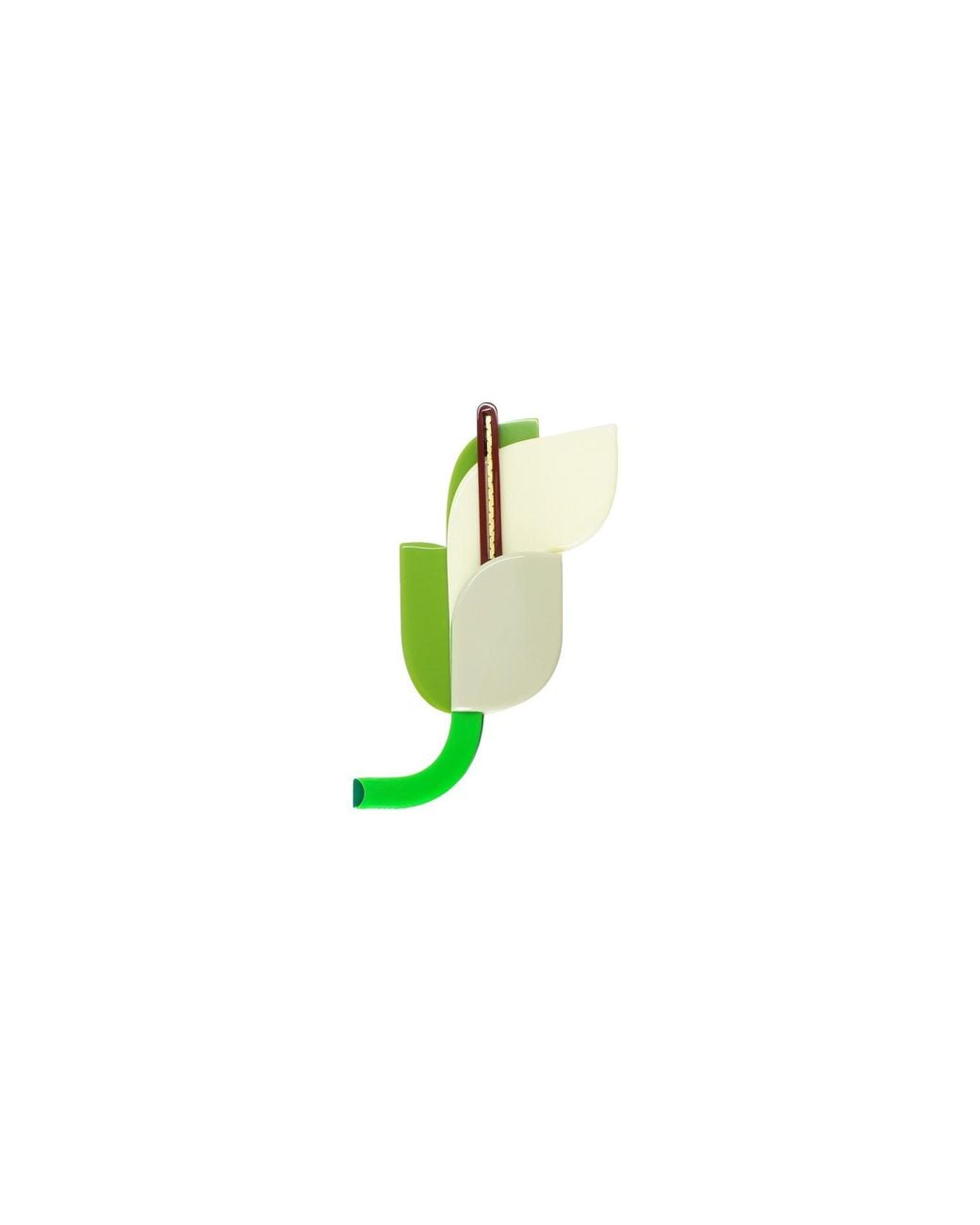 Gissa Bicalho Green Neutrals Handmade Acrylic Brooch Anthurium Vanilla