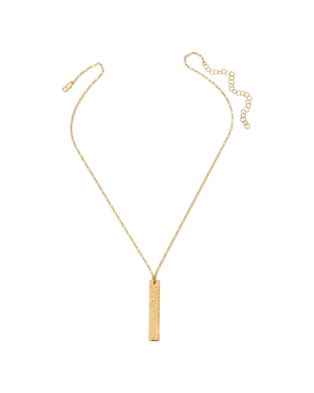 Heather Hawkins Jewelry Metallic Hand Hammered Bar Necklace