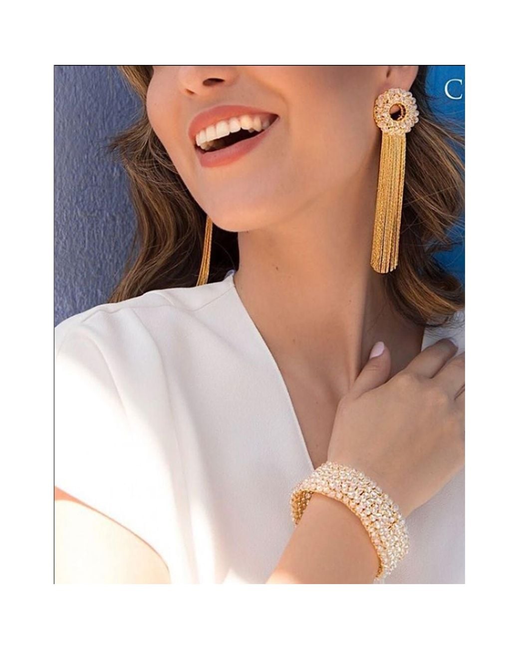 Lavish by Tricia Milaneze Metallic Neutrals Clear & Sadie Handmade Earrings