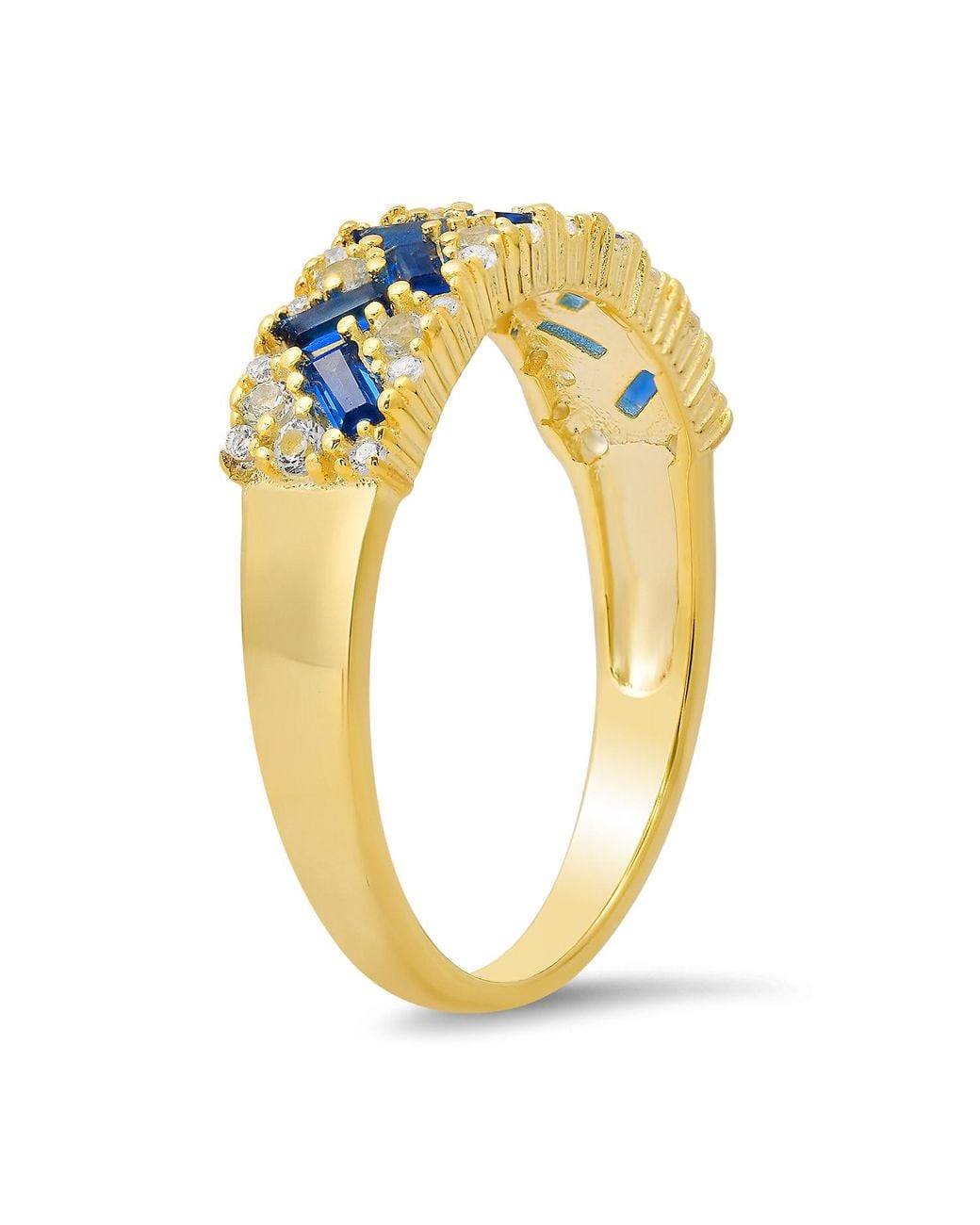 Kylie Harper Blue Baguette-Cut Sapphire Band Ring