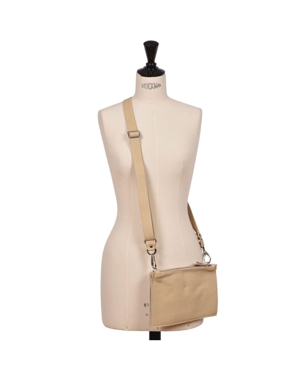Owen Barry Natural Sheepskin Crossbody Clutch Pale Cream