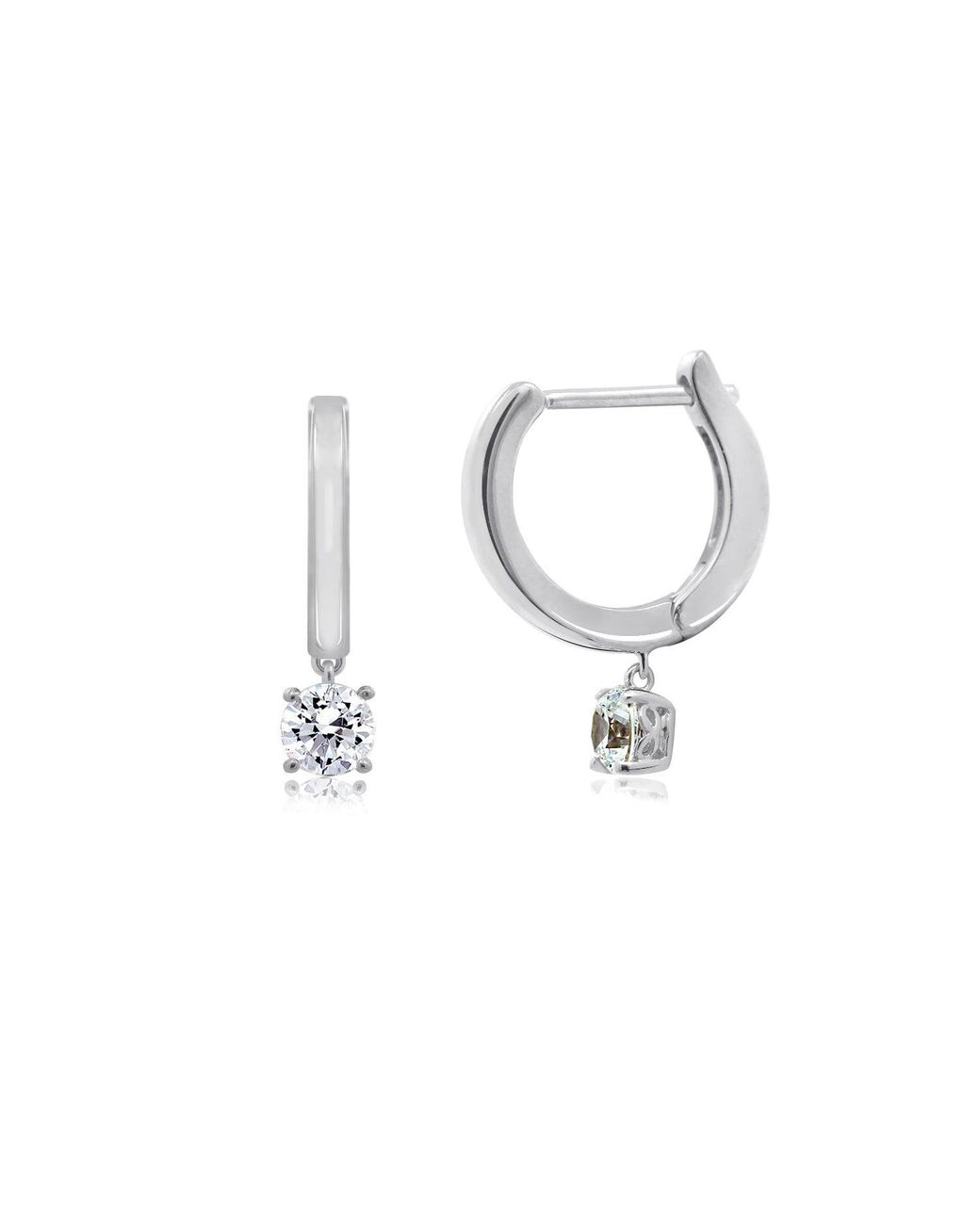 Diamonbliss Metallic Prong Set Dangle Hoop Earrings