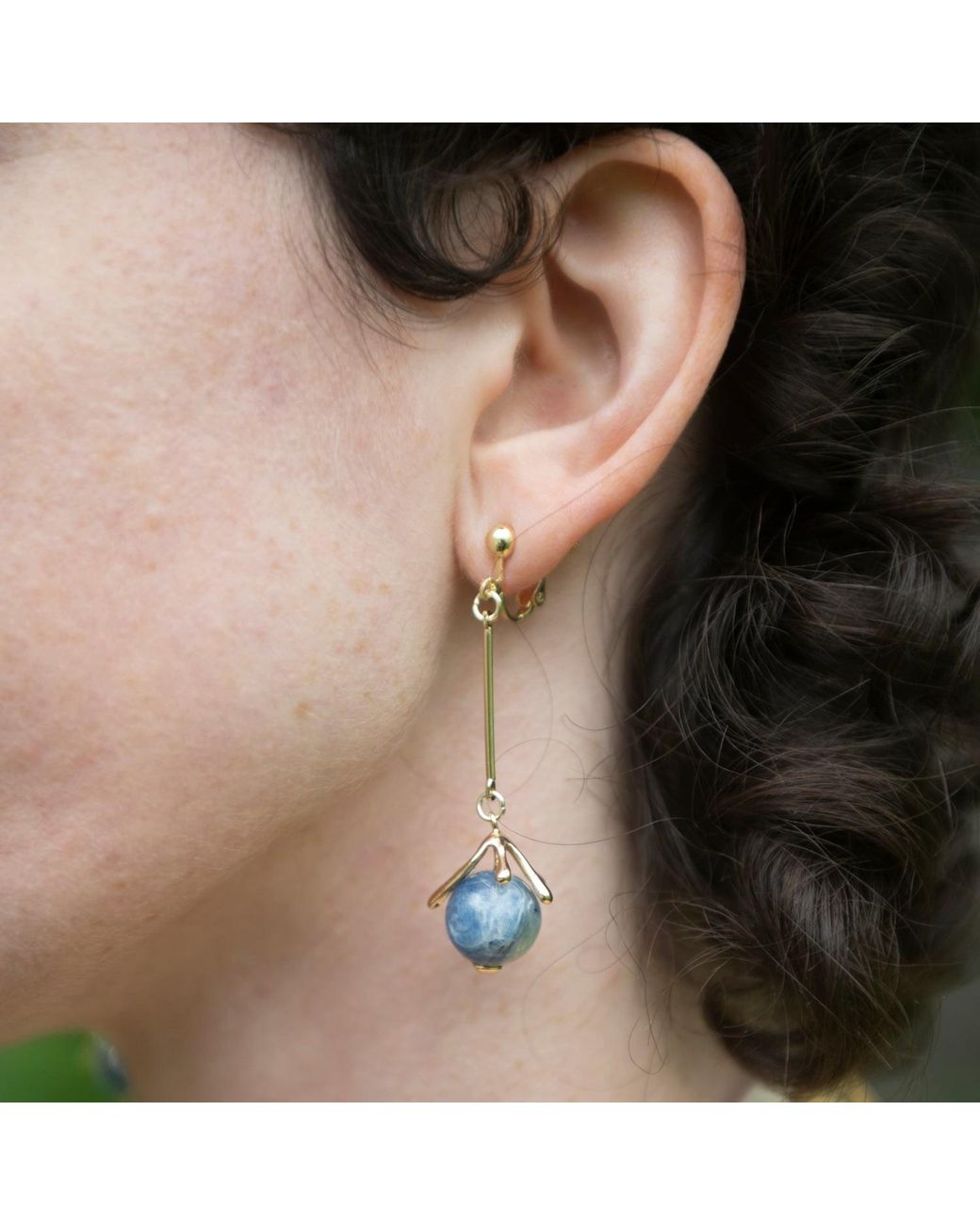 Heartfelt Layers Blue Impression Sunrise Drop Earrings