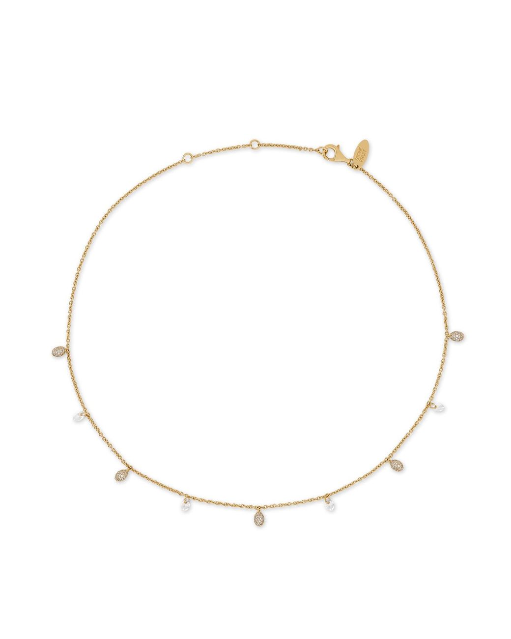 Stone Fruit Metallic Pit Necklace