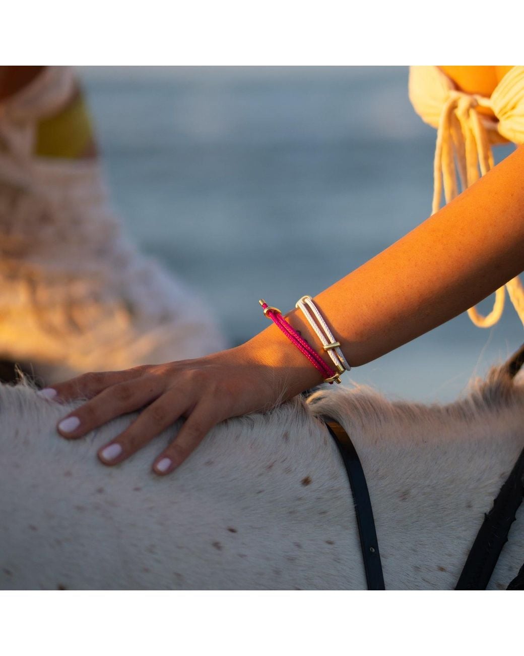 Ebru Jewelry Pink Neon Glow Adjustable Rope Bracelet