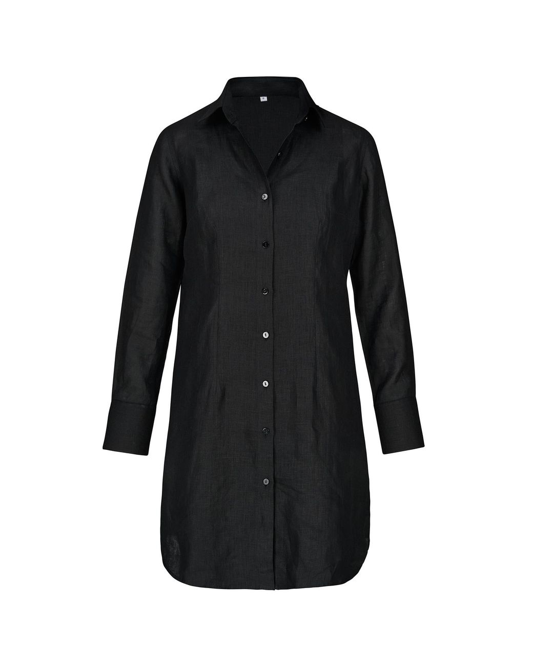 Antra Designs Black The Classic Linen Shirt Dress