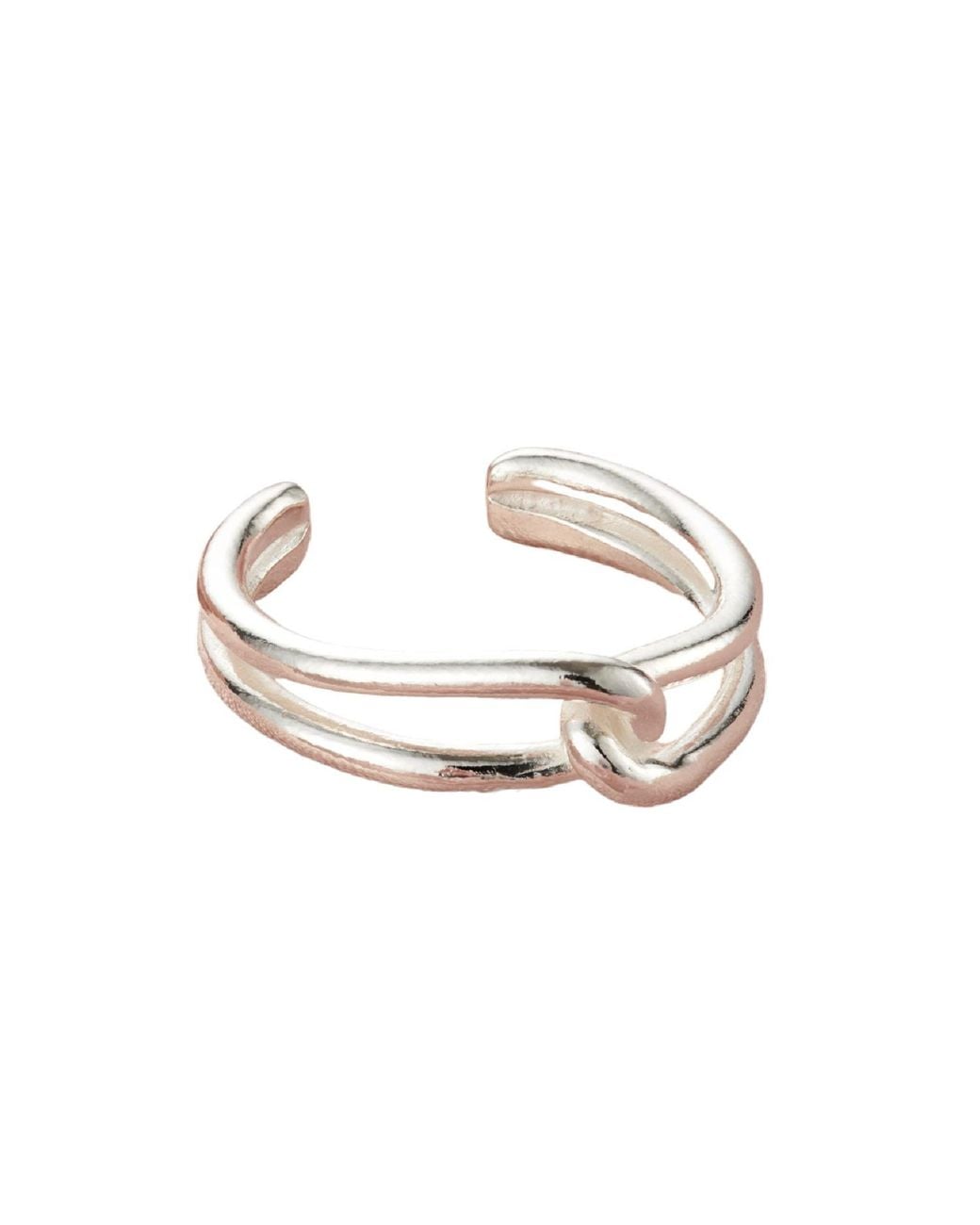 Posh Totty Designs Metallic Sterling Slim Link Open Ring