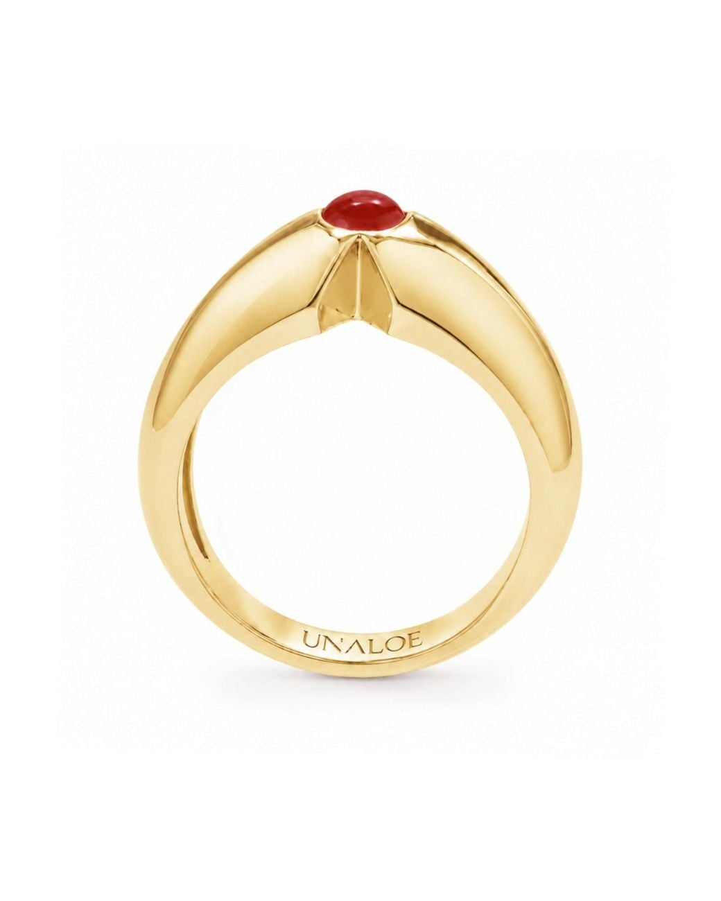 Unaloe Metallic Coral Geometric Statement Ring – Plated Sterling for men