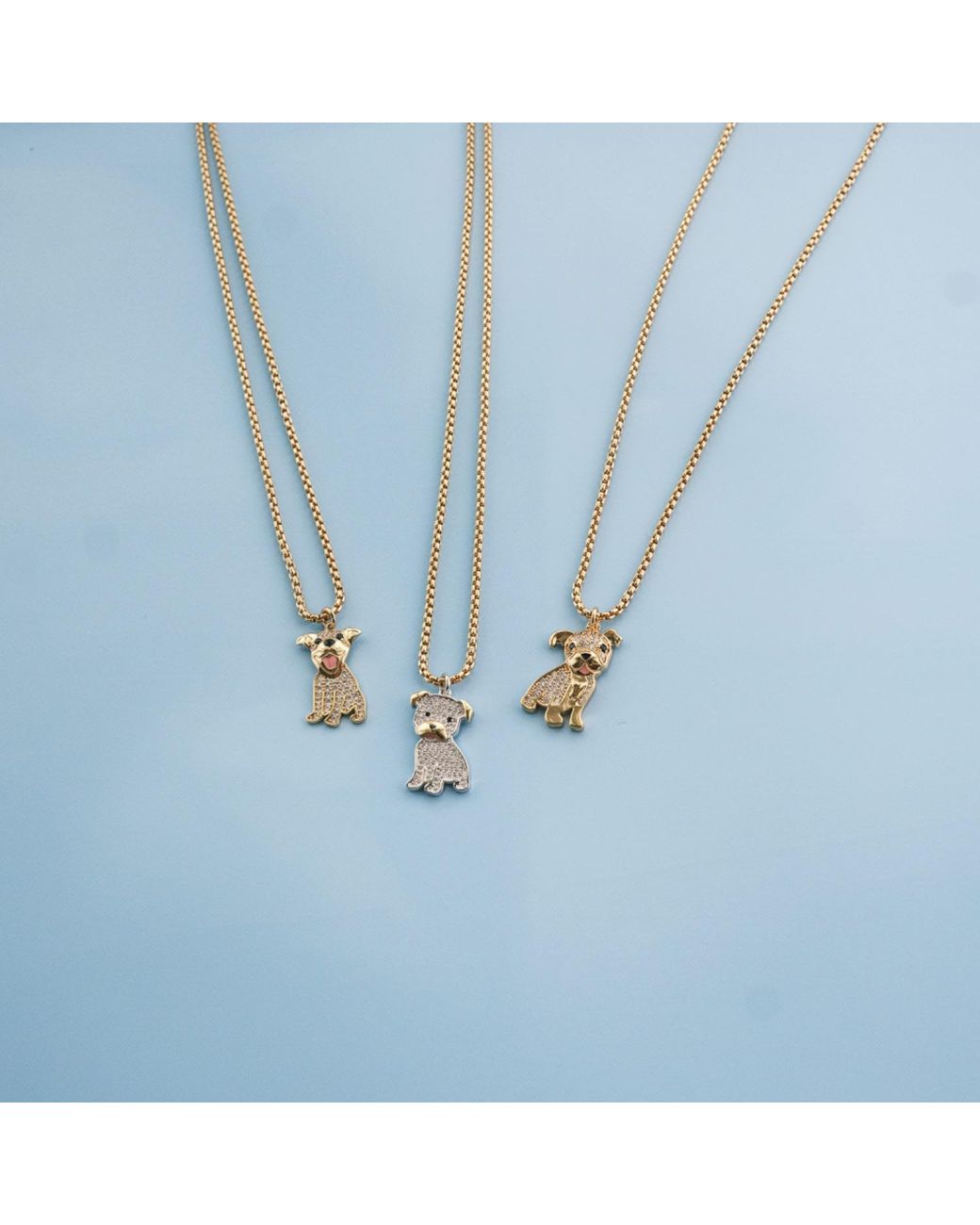 Cloud Haven Metallic Mini Cz Bulldog Pendant Necklace