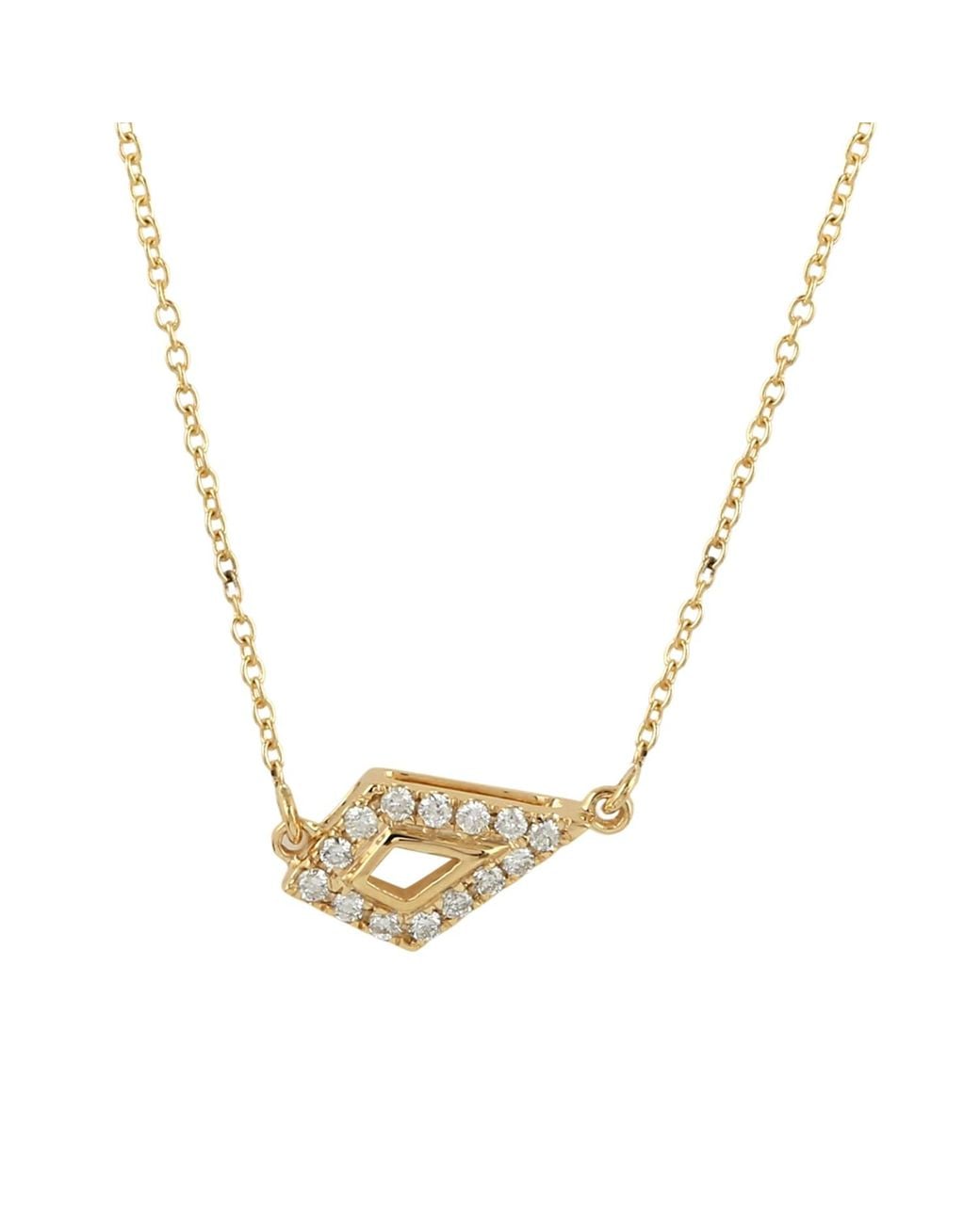 Artisan Metallic 18K Diamond Open Geometric Pendant Necklace