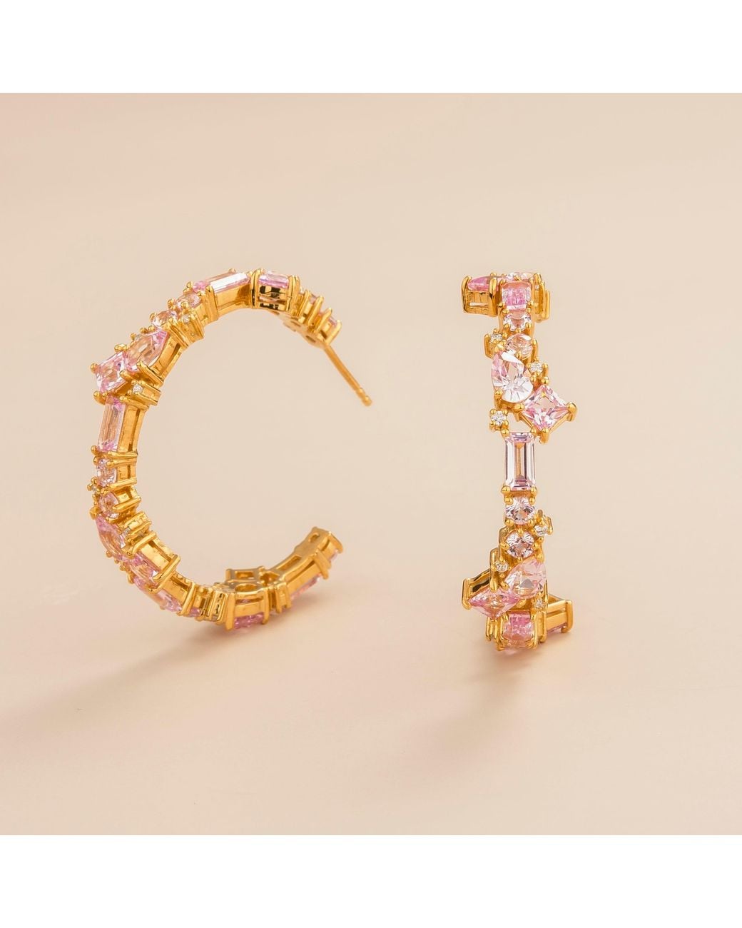 Juvetti Metallic Sapphire & Diamond Lanna Hoop Earrings
