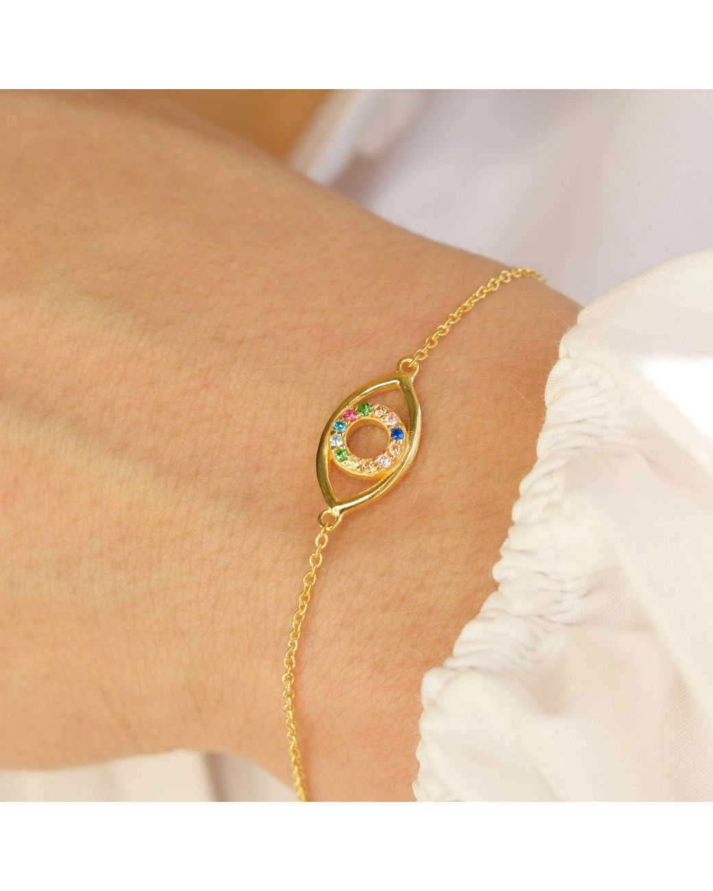 With Love Darling Metallic Eye Bracelet Sterling