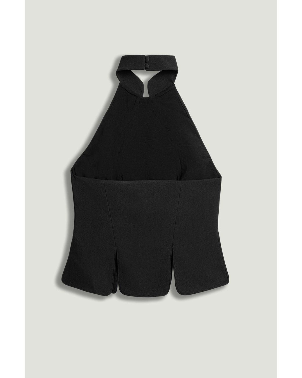 Nocturne Black Halter Neck Structured Top