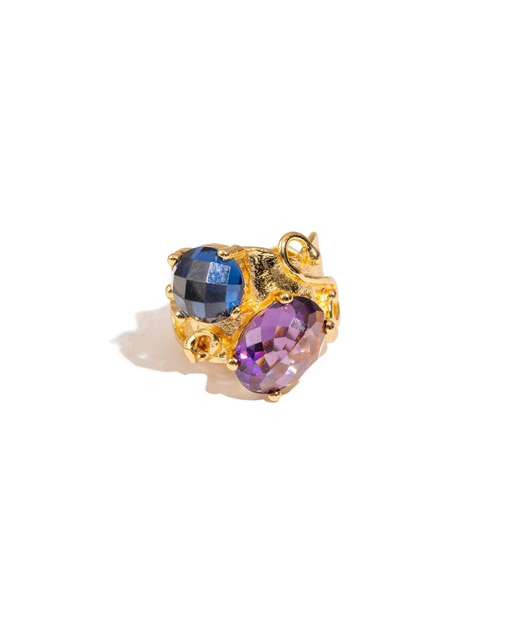 Ebru Jewelry Blue Mystic Duo Amethyst & Sapphire Statement Ring