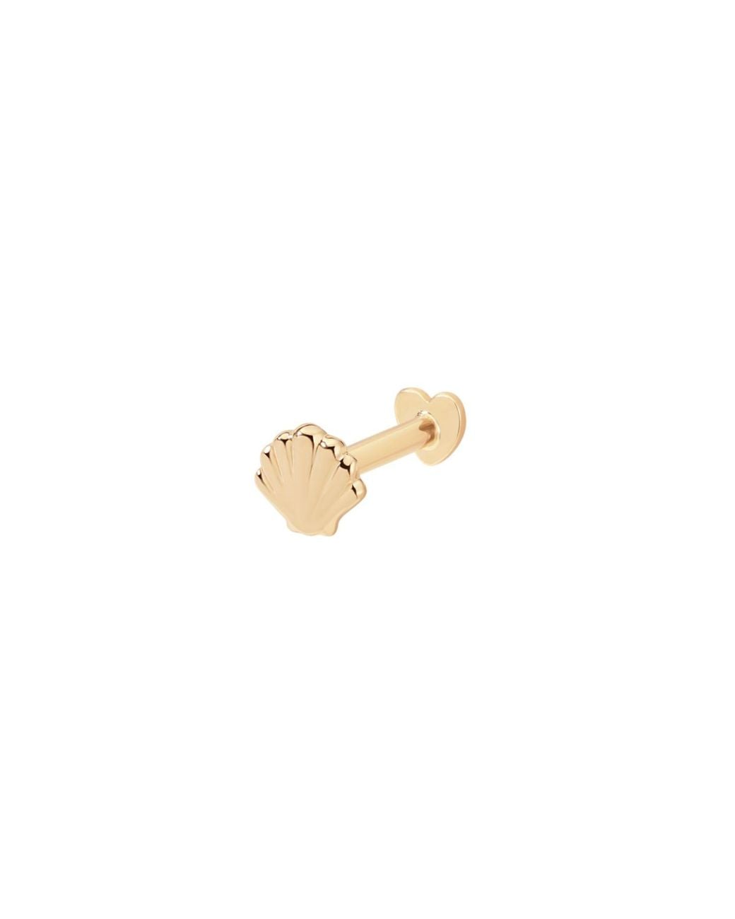 Vanhi Metallic 14K Solid Shell Flat Back Stud