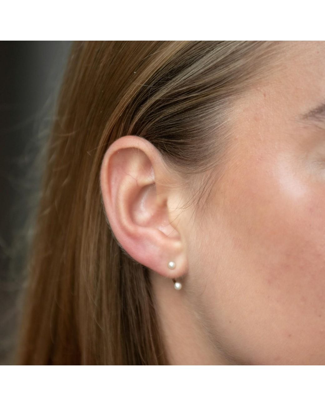 Scream Pretty Metallic Pearl Dot Ear Jacket Stud Earrings