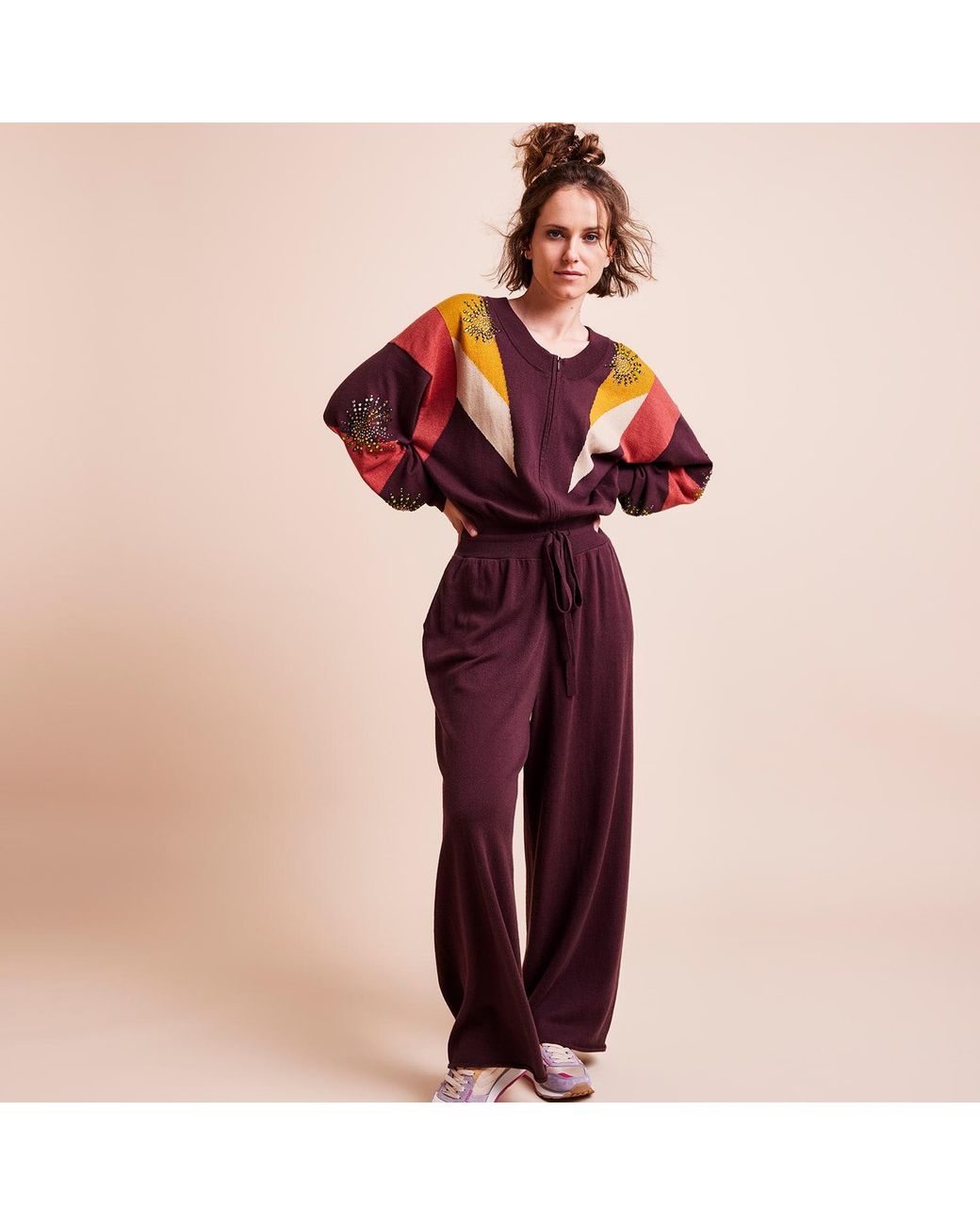 Maison Wanda Purple Starburst Jumpsuit