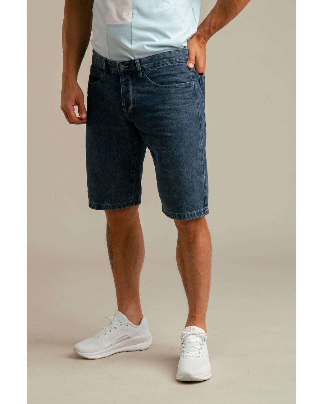 Reet Aus Blue Recycled Denim Shorts For for men