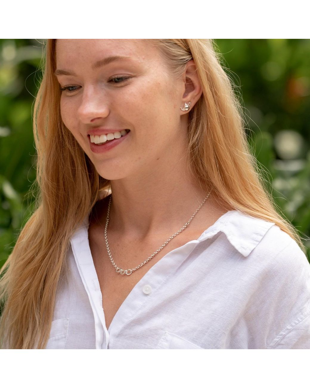 Lily Charmed Metallic Sterling Trinity Charm Collector Necklace