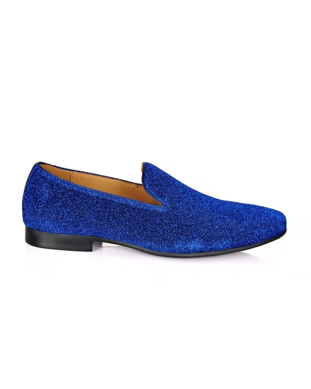 DAVID WEJ Blue Bradford Glitter Smart Loafers – for men