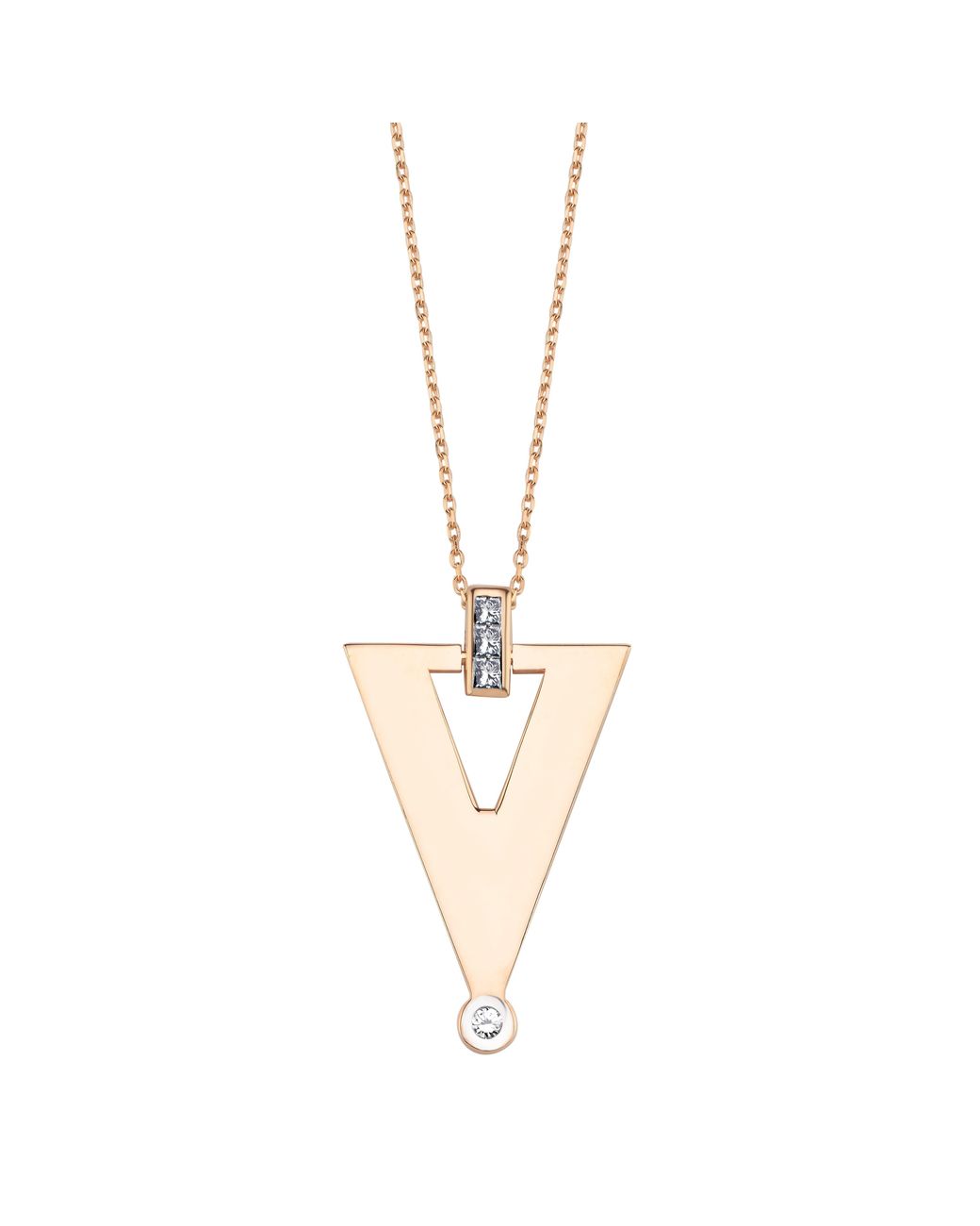 Dime Tribe Metallic Geometric Diamond Necklace