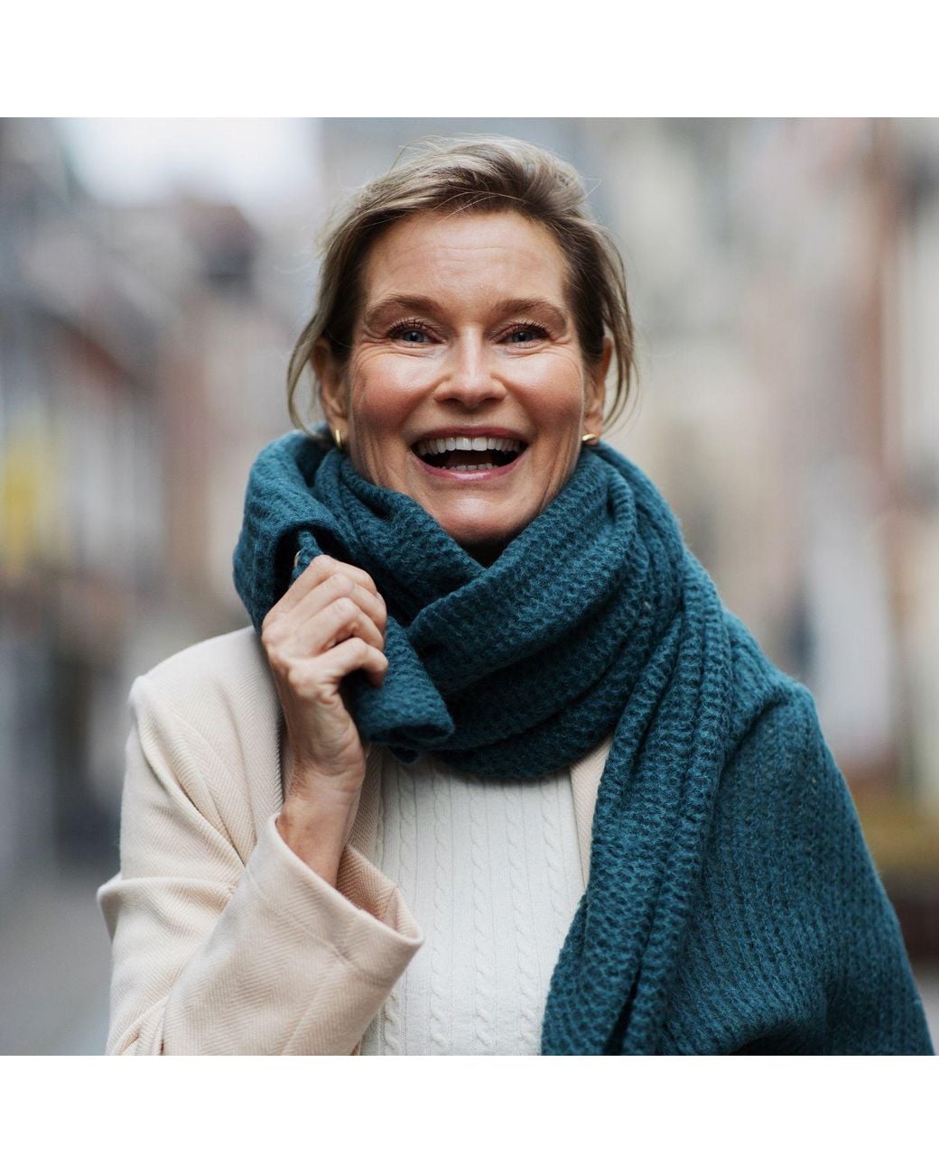 Heritagemoda Green Neutrals Myrtle Handmade Soft Alpaca Scarf