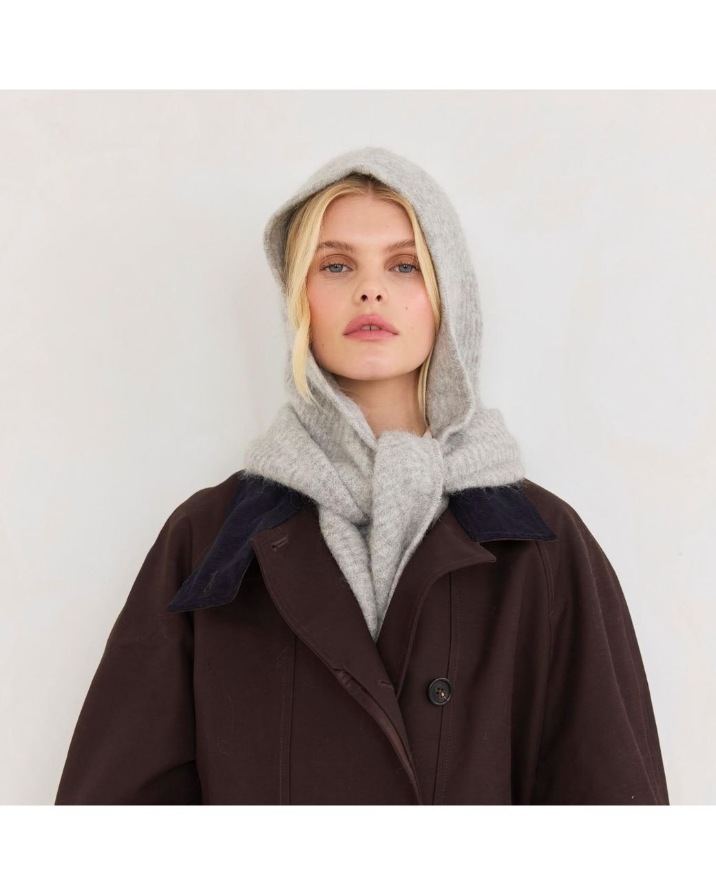 Arctic Fox & Co. Gray The Alpaca Hooded Scarf