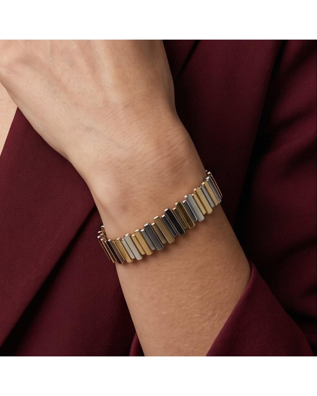 Uchi and Soto Metallic Shikaku Mixed Metals Cuff Bangle