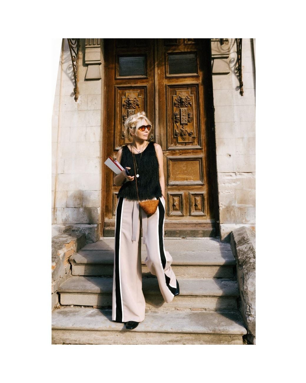 Julia Allert Natural Neutrals Belted High Waist Wide Leg Pants –