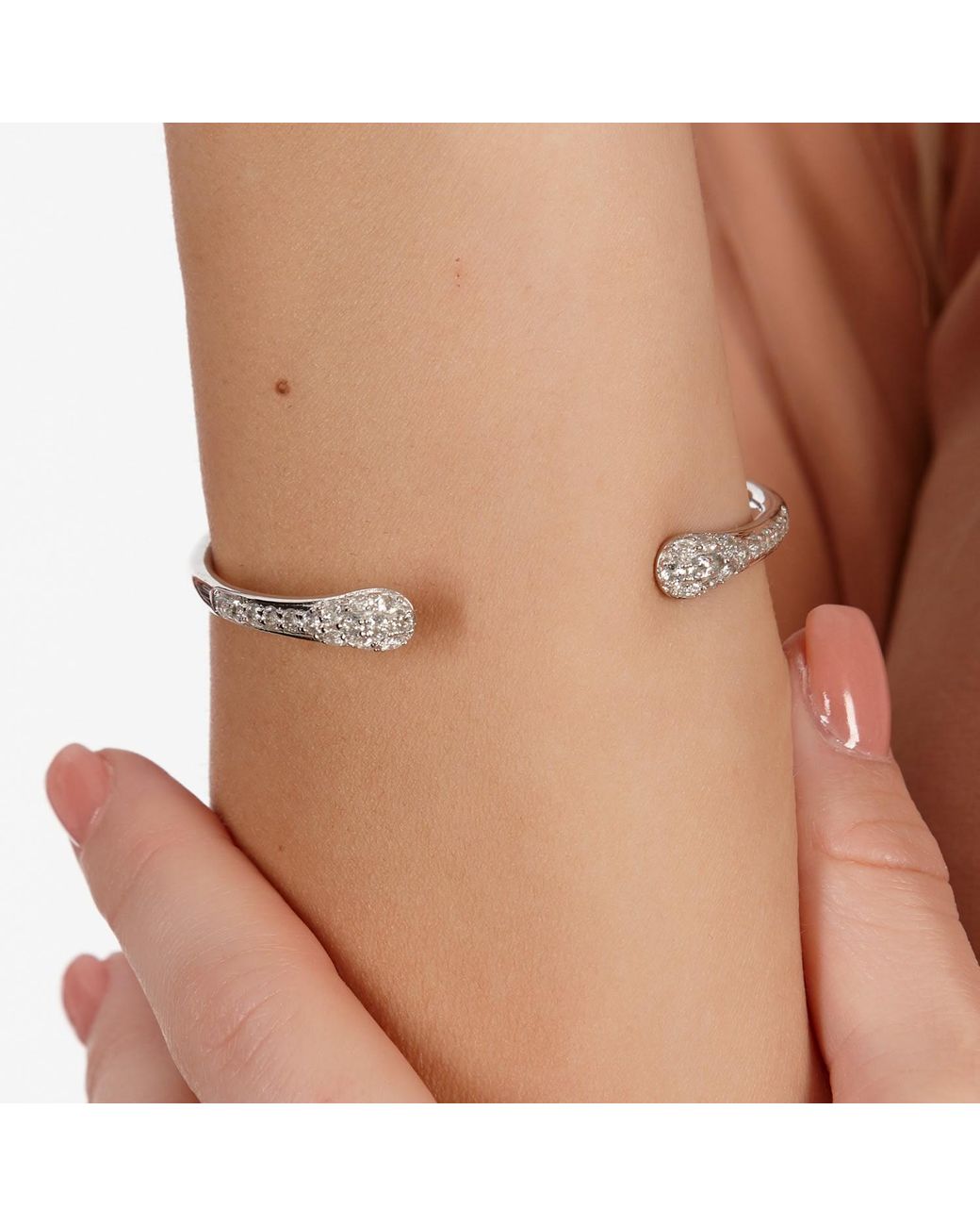 Lucy Quartermaine Metallic Solid Sterling Skinny Drip Twist Bangle With Topaz