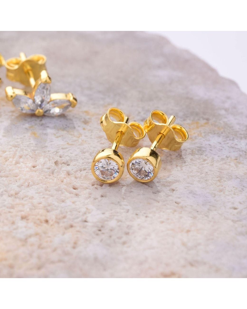 Nellou Jewellery Metallic Dot Stud Earrings Plated Sterling