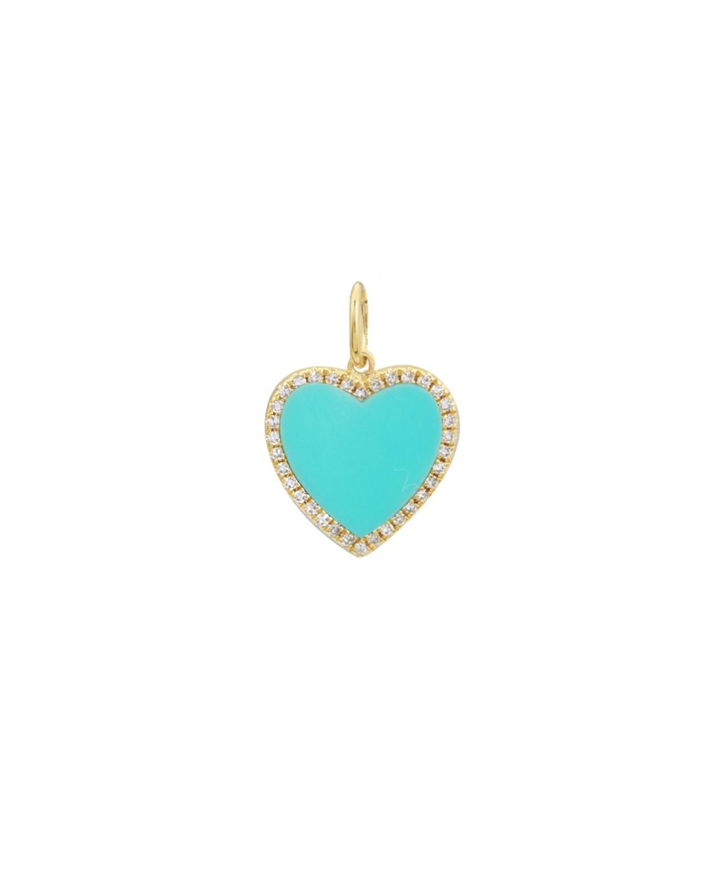 KAMARIA Metallic Heart Necklace With Diamonds On Paperclip Link Chain