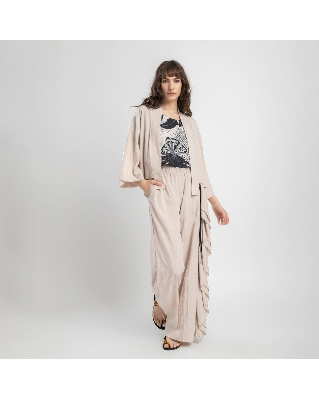 ARTISTA White Neutrals Charm Frill Pants