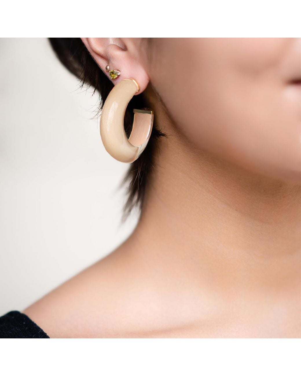 Gold & Honey Multicolor Small Caramel Illusion Hoops