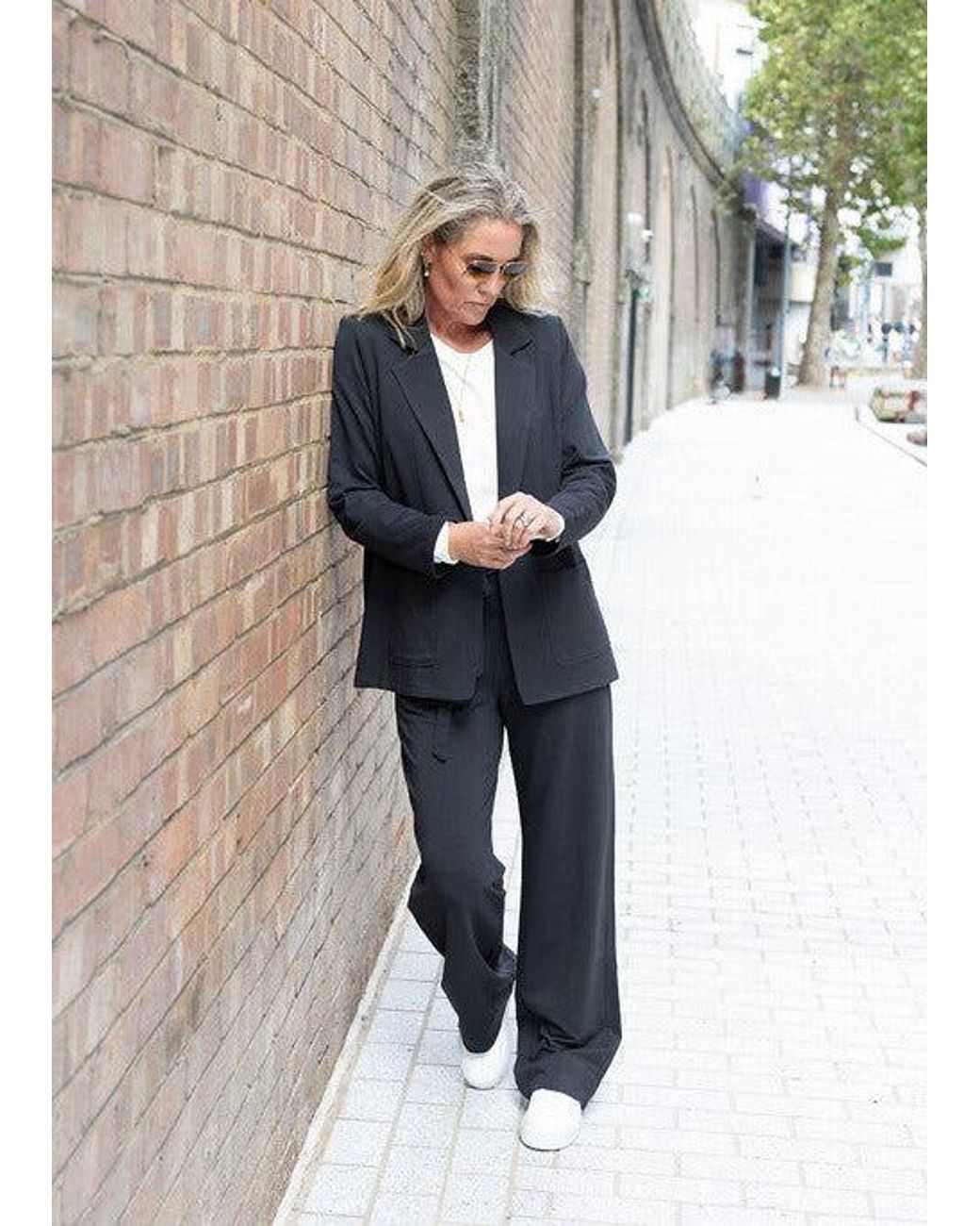 Weartwo London Blue Goddess Wide Leg Trousers, Charcoal